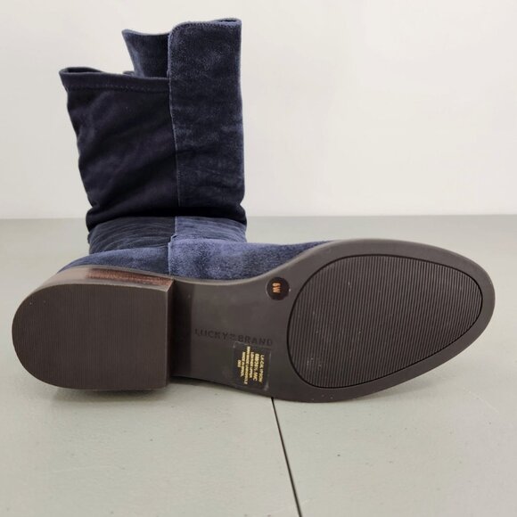 Lucky Brand Calypso Boot Over The Knee Blue Oiled Suede Women’s 6M Wide Calf - Picture 16 of 16